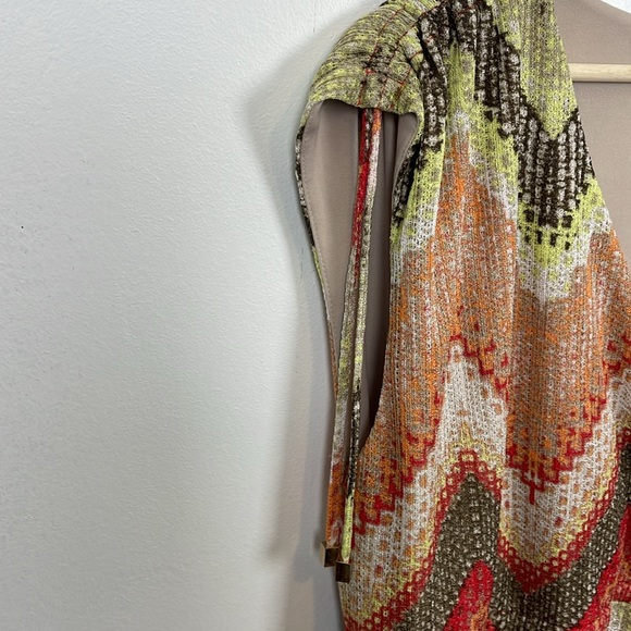 Chico's Maxi Dress Knit Womens 3 Sleeveless V Neck Stretch Drawstring Shoulders - Picture 6 of 11